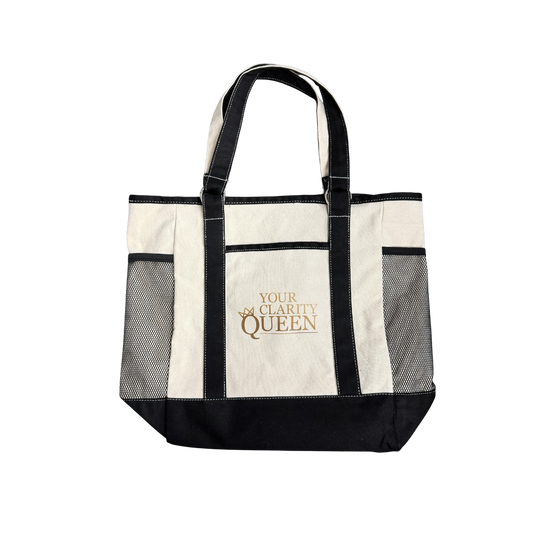 COME THROUGH MESH POCKETS TOTE BAG